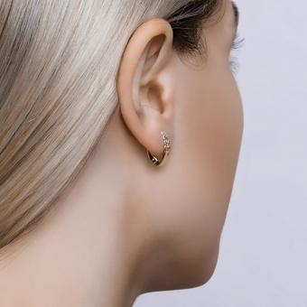 Sokolov Ohrringe aus 585 Rotgold mit Diamantschliff