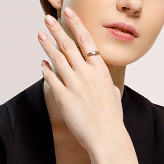 Sokolov ladies ring gold plated 925 silver with diamond