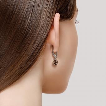 Серьги из серебра 925 пробы с коричневыми раухтопазами