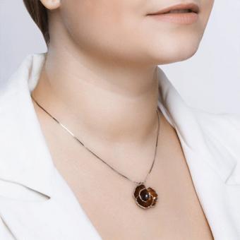 Sokolov Подвеска из серебра 925 пробы с эмалью и чёрным жемчугом