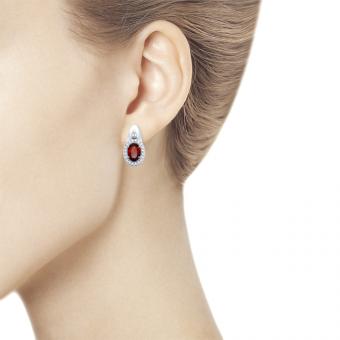 Ohrhänger Silber mit Granat und Zirkonia | Kaufbei Schmuck