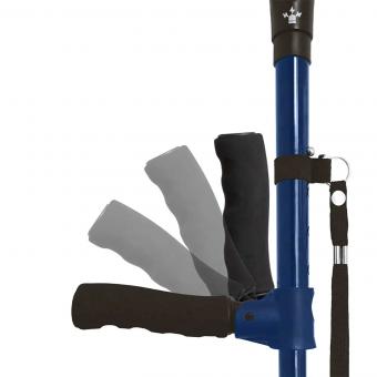 StabilStock - Stabilgehstock mit Doppelgriff, LED & 4-Fuß-Stand für Sicherheit (navy)