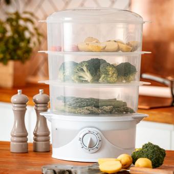 B-Ware BEM Электрическая пароварка 9 л и кастрюля 800 Вт с таймером