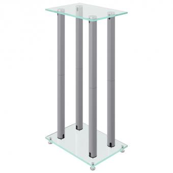 Lautsprecher-Ständer 2 Stk. Silbern Hartglas 4 Säulen