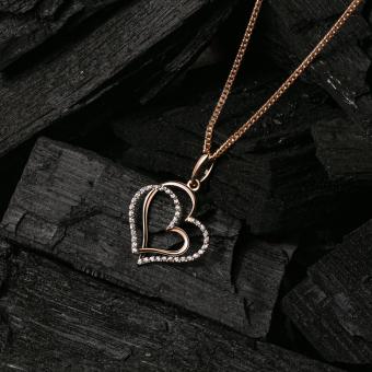 Pendant, russian red gold 585, with zirconia, height approx. 28 mm