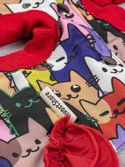 Дождевик с капюшоном и милой юбочкой для собак, с ярким принтом