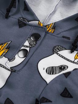 Пальто для собак с капюшоном серого цвета с рисунком панды