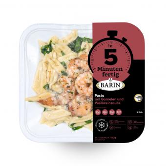 BARIN 5 Minuten Pasta mit Garnelen und Weißweinsauce, 340 g