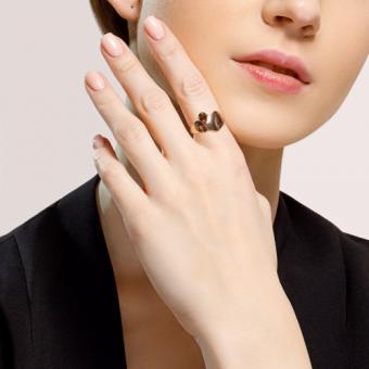 Sokolov ladies ring gold plated 925 silver with one smoky topaz