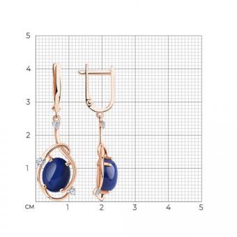 Sokolov Серьги из золота 585 пробы с сапфирами и фианитами