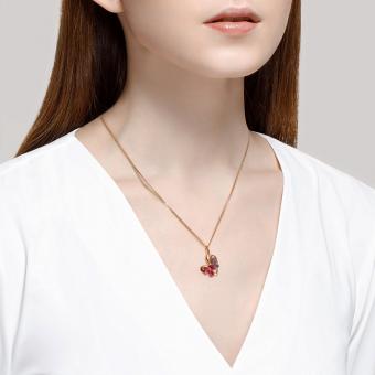 Sokolov Schmetterling-Anhänger aus 585 Rotgold mit Korund HTS