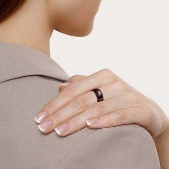 Sokolov Кольцо из золота 585 пробы с бриллиантами и керамическими вставками - 18 мм (57)