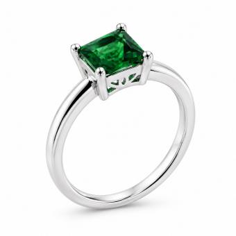 Schmuckset aus 925 Silber mit grünen Zirkonia: Ohrringe + Anhänger + Damenring