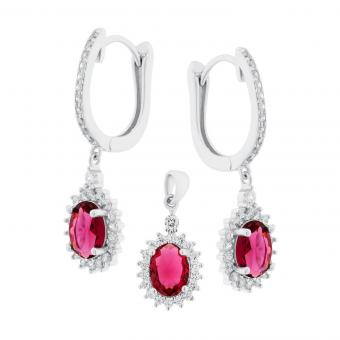 Schmuckset aus 925 Silber mit Zirkonia – Ohrhänger und Anhänger im edlen Design