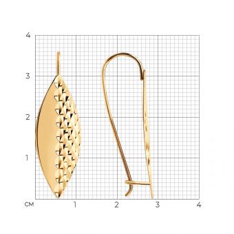 Sokolov Серьги из красного золота 585 пробы с алмазной гранью