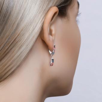 Серебряные серьги 925 пробы с ситаллами 