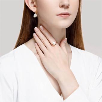 Sokolov Кольцо из красного золота 585 пробы с жемчугом 