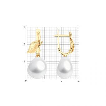 Sokolov Серьги из красного золота 585 пробы с жемчугом 