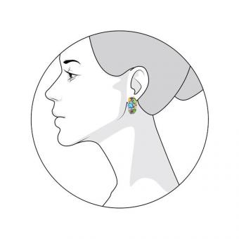 Sokolov Ohrringe aus 925 Silber mit Chrysolith, Citrin, Granat, Topas, Amethyst und Zirkonia