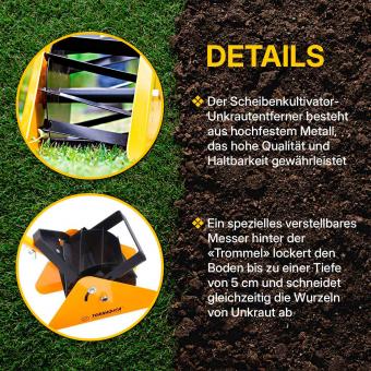 TORNADICA Wurzelentferner innovative Mini-Version des Culti-Weeders