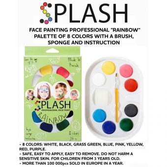 SPLASH Professionelles Kinderschmink-Set "Regenbogen" 8 Farben, 26 g