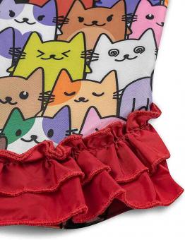 Дождевик с капюшоном и милой юбочкой для собак, с ярким принтом