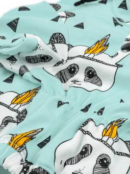 Hundemantel mit Kapuze in Minzfarbe, mit Panda-Motiv