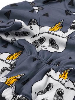 Пальто для собак с капюшоном серого цвета с рисунком панды