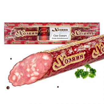 Большой мясной сет: сосиски, Докторская, салями, краковская, сало