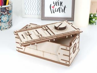 Lemmo 3D-Modell Bausatz Holz-Sparbüchse-Safe