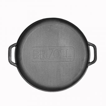 BriZoll Wok aus Gusseisen mit Grillpfannendeckel