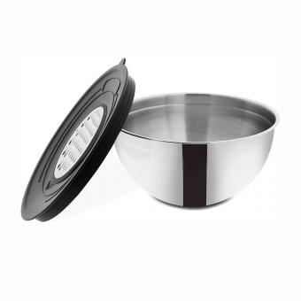 B-Ware BEM Edelstahlschüssel Set mit Reibe und Deckel 16 cm, 20 cm und 24 cm