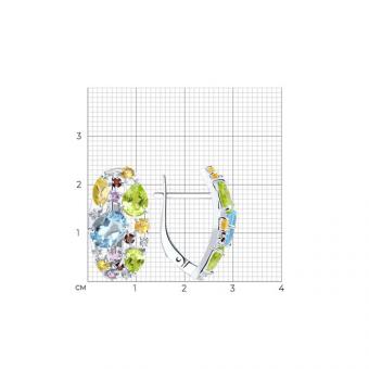 Sokolov Ohrringe aus 925 Silber mit Chrysolith, Citrin, Granat, Topas, Amethyst und Zirkonia