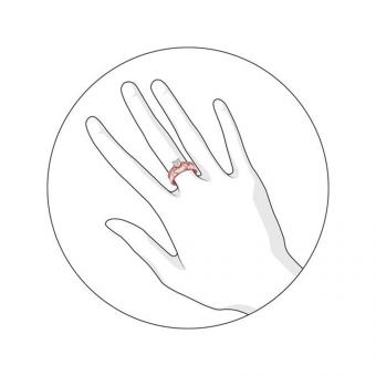 Ladies ring gold plated 925 silver with cubic zirconia and enamel