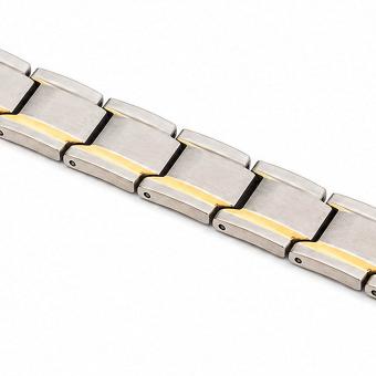 Vivalette Bioenergetisches Magnetarmband aus Edelstahl mit 18K Goldakzenten