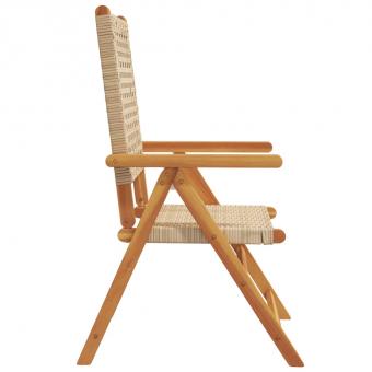 Gartenstuhl Verstellbar 4 Stk. Beige Poly Rattan Massivholz online kaufen