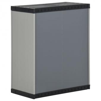 Mülltonnenbox Grau und Schwarz 68x40x85 cm PP