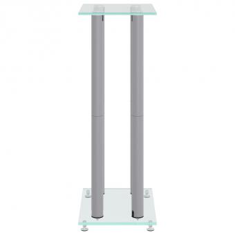 Lautsprecher-Ständer 2 Stk. Silbern Hartglas 4 Säulen