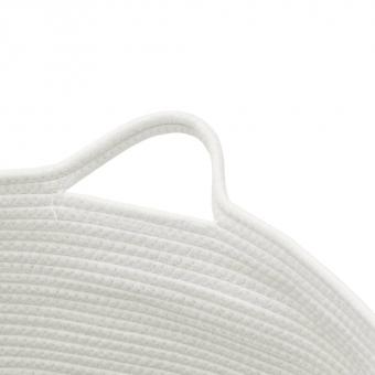 Wäschekorb Beige und Weiß Ø55x36 cm Baumwolle