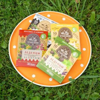 Stolbushino throat lozenges set with sbiten - ginger, menthol, mint &amp; berries (4x32g)