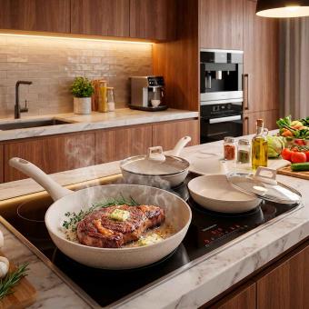 BEM pan set with glass lids - 3 pieces (20, 24, 28 cm)