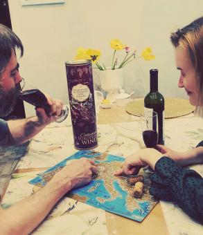 Набор скретч-карта "Винные регионы Европы" & Бадагони Киси белое вино сухое 13%