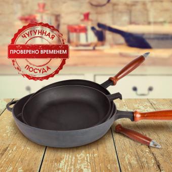 Syton Crepespfanne aus Gusseisen Blinnica mit Holzgriff