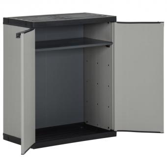 Mülltonnenbox Grau und Schwarz 68x40x85 cm PP