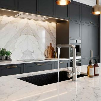 BEM 3-ходовой смеситель из нержавеющей стали 18/10, матовая шлифованная поверхность