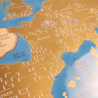 Scratch map "Wine regions in Europe" in tube (42x30cm, English)