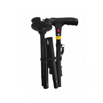 StabilStock - Stabilgehstock mit Doppelgriff, LED & 4-Fuß-Stand für Sicherheit