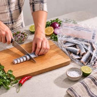 Fischbox für die Woche: Strömling-Hering & Whiteleg Garnelen für die Vorratsküche