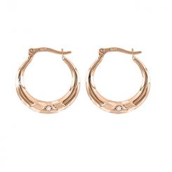 585 rose gold hoop earrings with cubic zirconia