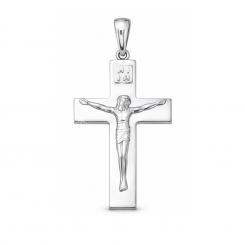 Klassisches Kreuz mit Kreuzigung, Silber 925, mit Gravur, Höhe ca. 45 mm